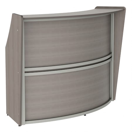 Linea Italia Reception Desk 32 in D X 46 in H, 72 in W X Thermofused Laminate, Ash ZUD290